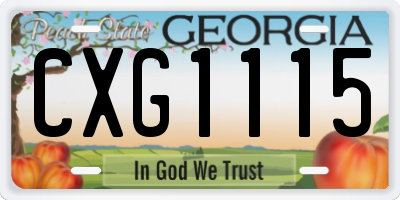 GA license plate CXG1115