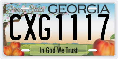 GA license plate CXG1117