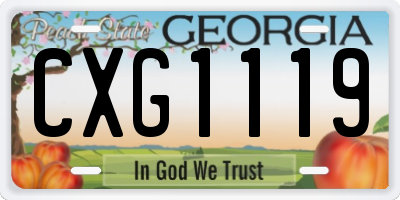 GA license plate CXG1119