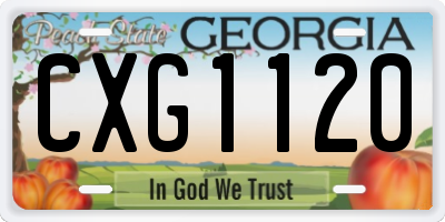 GA license plate CXG1120