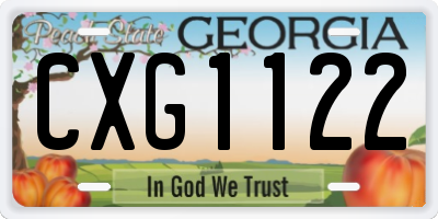 GA license plate CXG1122