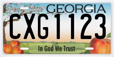 GA license plate CXG1123