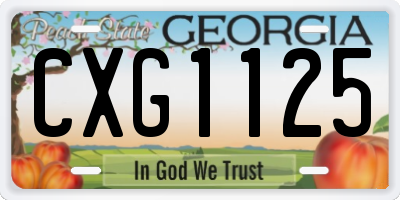 GA license plate CXG1125