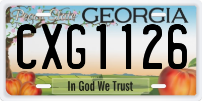 GA license plate CXG1126