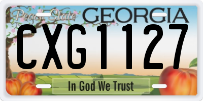 GA license plate CXG1127