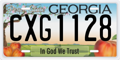 GA license plate CXG1128