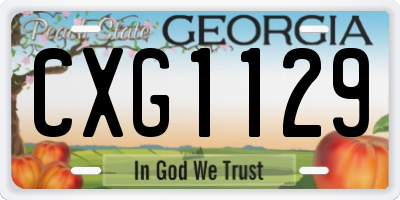 GA license plate CXG1129