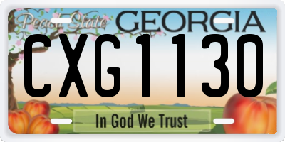 GA license plate CXG1130