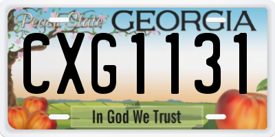 GA license plate CXG1131