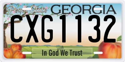 GA license plate CXG1132