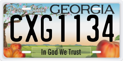 GA license plate CXG1134