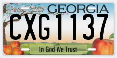GA license plate CXG1137
