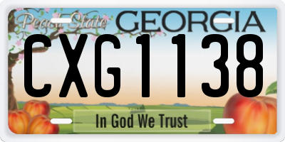 GA license plate CXG1138