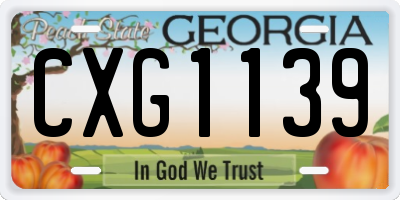 GA license plate CXG1139