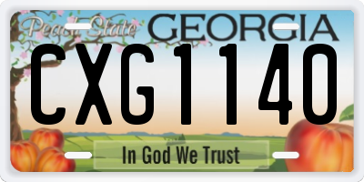 GA license plate CXG1140