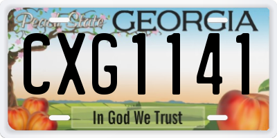 GA license plate CXG1141