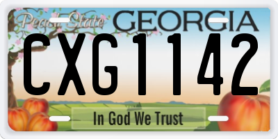 GA license plate CXG1142