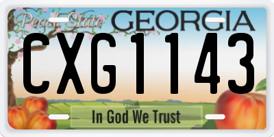 GA license plate CXG1143