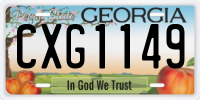 GA license plate CXG1149