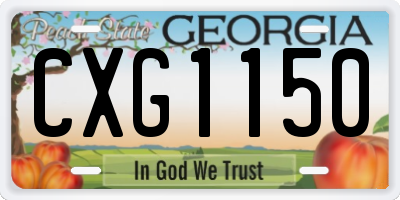 GA license plate CXG1150