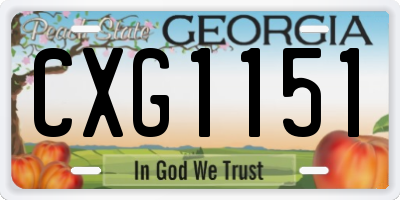 GA license plate CXG1151