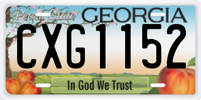 GA license plate CXG1152