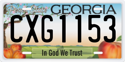 GA license plate CXG1153