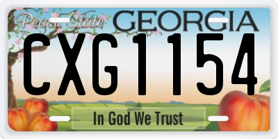 GA license plate CXG1154