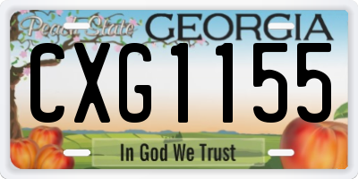 GA license plate CXG1155