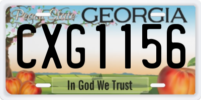 GA license plate CXG1156
