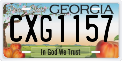 GA license plate CXG1157