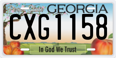 GA license plate CXG1158