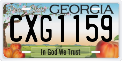 GA license plate CXG1159