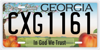 GA license plate CXG1161