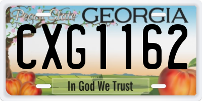 GA license plate CXG1162