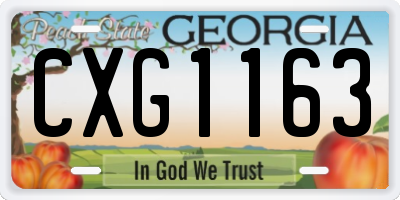 GA license plate CXG1163