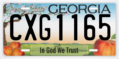 GA license plate CXG1165