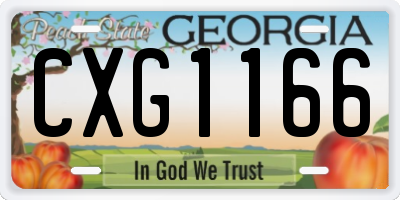 GA license plate CXG1166