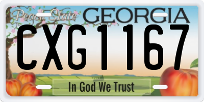 GA license plate CXG1167