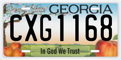 GA license plate CXG1168