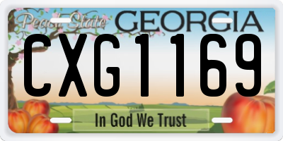 GA license plate CXG1169