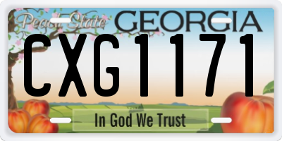 GA license plate CXG1171