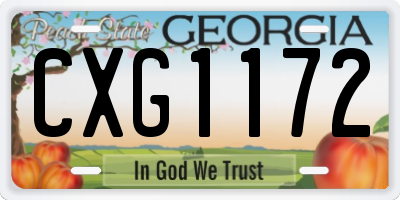 GA license plate CXG1172