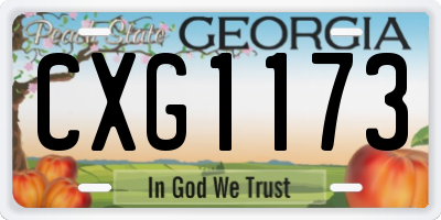 GA license plate CXG1173
