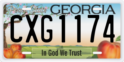GA license plate CXG1174