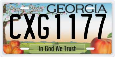 GA license plate CXG1177
