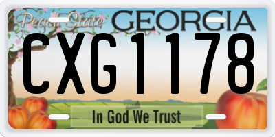 GA license plate CXG1178