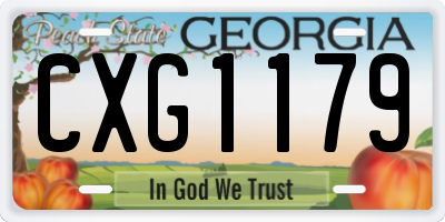 GA license plate CXG1179