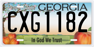 GA license plate CXG1182
