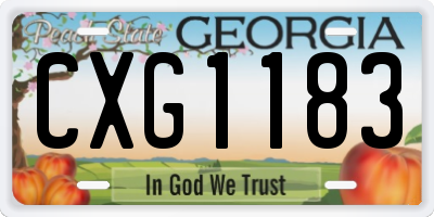 GA license plate CXG1183